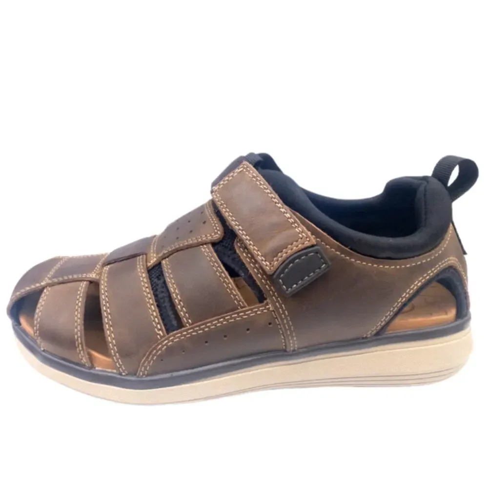 Florsheim Venture Fisherman Sandal Men 8 Brown Crazy Horse Leather Comfortech